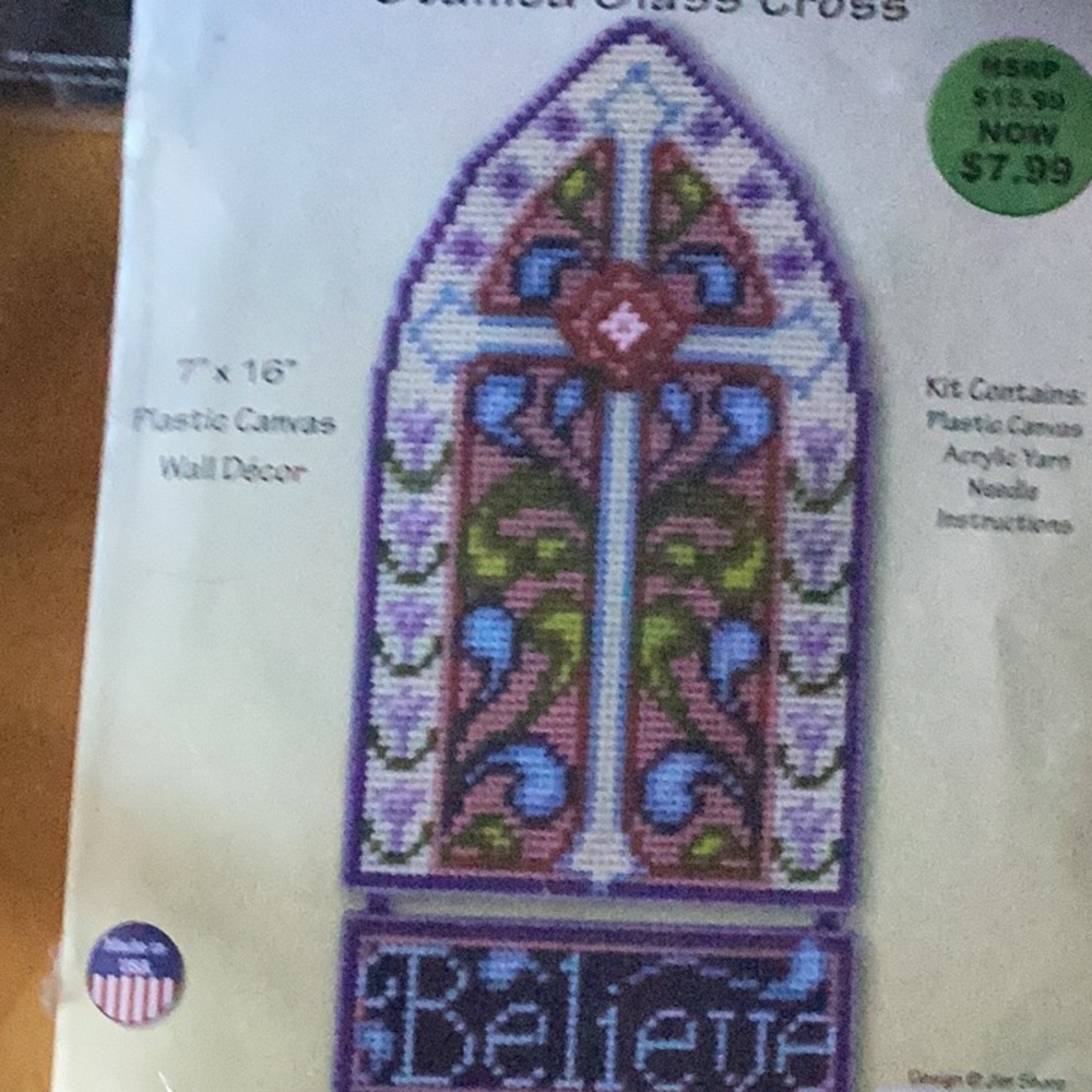 Design Works Stained Glass Cross  stitch Kit - Multicolor
